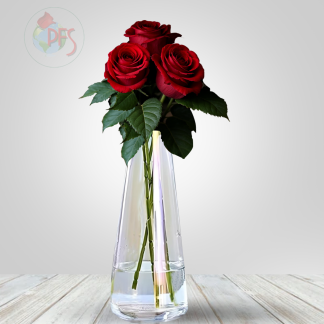 Vased 3 Roses